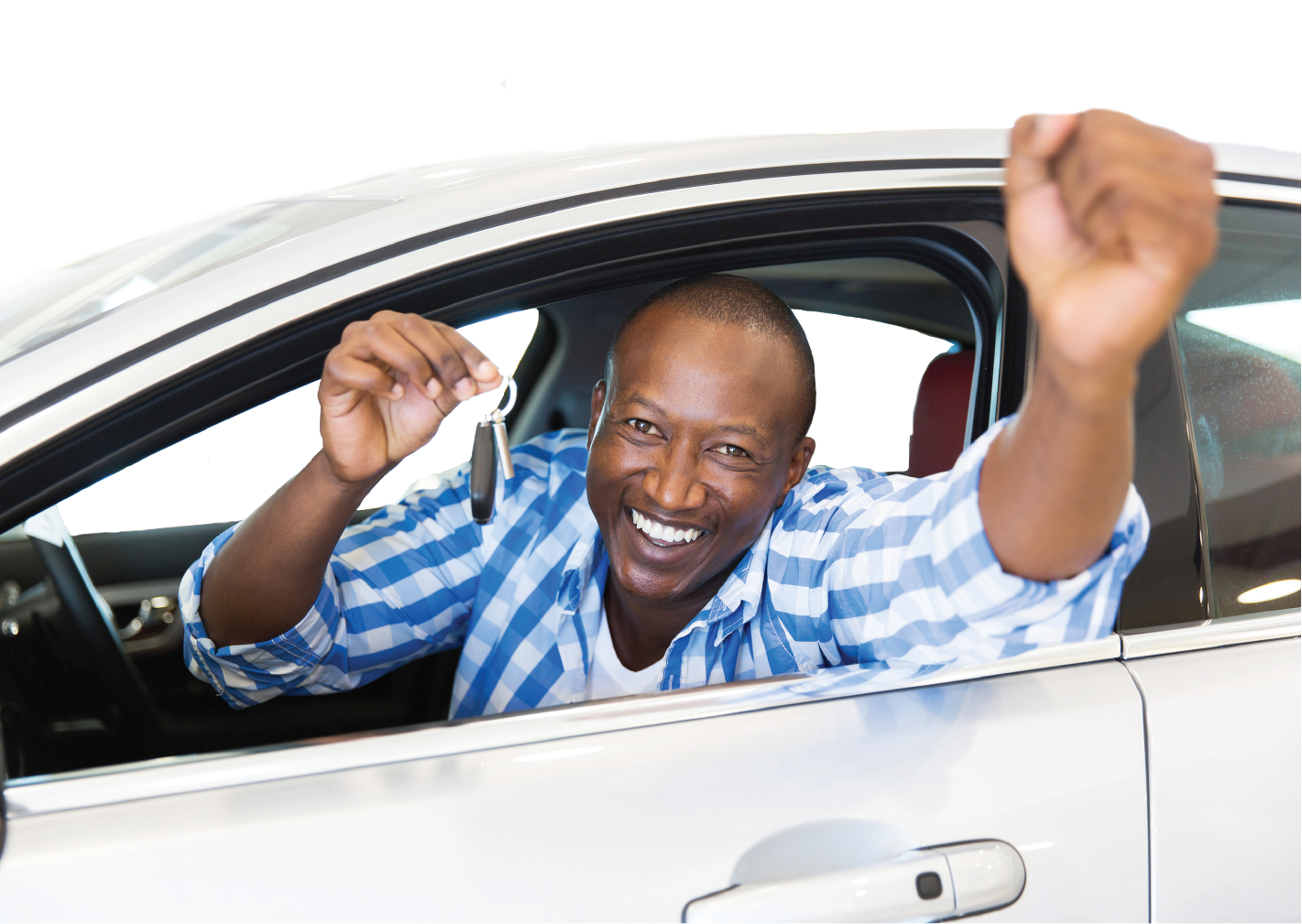 Happy Man in Car